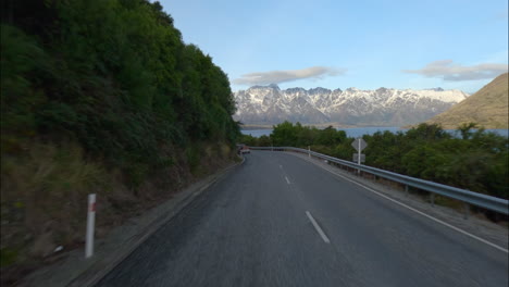 Otago,-Nueva-Zelanda---Navegando-Por-La-Pintoresca-Carretera-Camino-A-Glenorchy---Pov