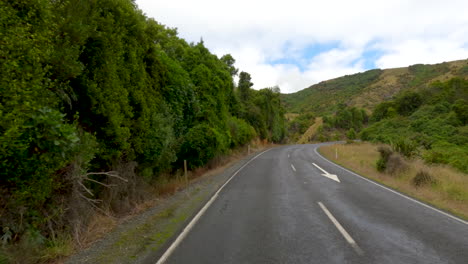 South-Island,-New-Zealand---Discovering-the-Picturesque-Highway-Within-the-Catlins-Region---POV