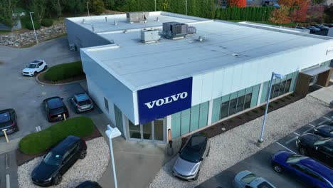 Volvo-dealership-with-electric-car-and-showroom
