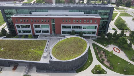 College-of-Education-and-Human-Services-of-Central-Michigan-University,-aerial-drone-view