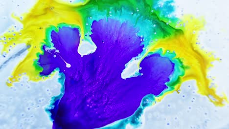 Vivid-purple-ink-spreading-into-yellow-and-green-creating-a-psychedelic-effect