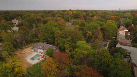 Aerial-over-gorgeous-Clayton-neighborhood-in-St