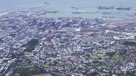 Cape-Town-Central-Business-District-From-Table-Mountain-In-Cape-Town,-South-Africa