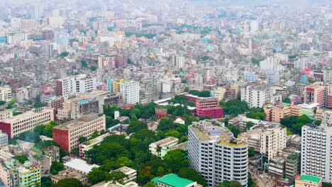 Dhaka-city,-bangladesh,-aerial-view-of-buildings-and-traffic