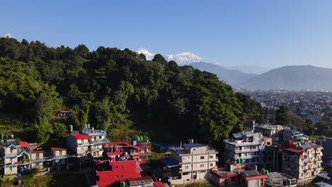 View-Of-Pokhara-Suburban-Area-In-Nepal---Aerial-Drone-Shot