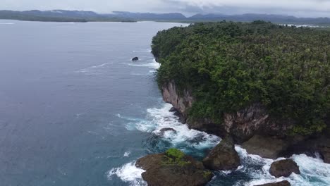 Dramatic-nature-scenery-and-tropical-seascape,-Siargao.-Aerial