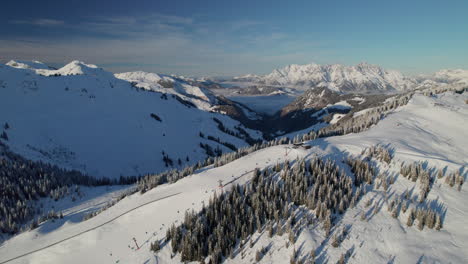 Skigebiet,-Mitterhorn-In-Österreich---Drohnenaufnahme-Aus-Der-Luft