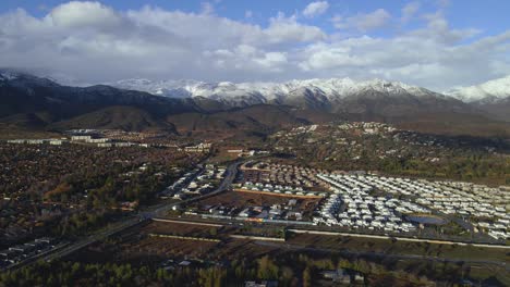 Drone-shot-flying-over-a-gated-community-in-the-wealthy-suburbs-of-Santiago-de-Chile