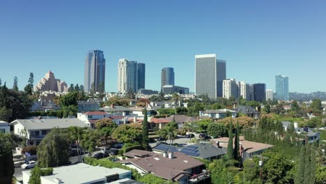 Jahrhundertstadt,-Los-Angeles,-Kalifornien,-USA,-Luftaufnahme-Der-Zentralen-Türme-Und-Wolkenkratzer,-Skyline-Der-Stadt