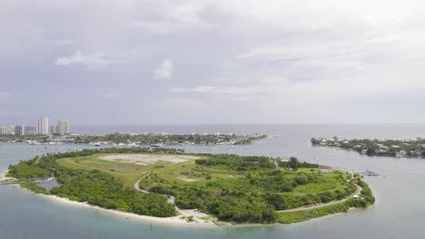 Aerial-view-of-Peanut-Island,-Florida