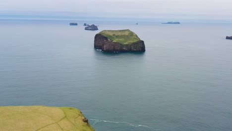 Aerial-view-of-Westman-Islands-in-Iceland-on-a-calm-cloudy-day