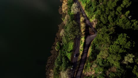 Top-view-of-the-roads-around-Furnas-lake-at-Azores,-Sao-Miguel-Island