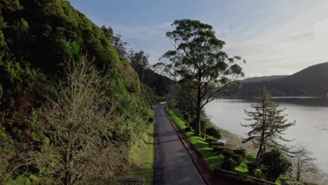 iew-of-the-roads-around-Furnas-lake-at-Azores,-Sao-Miguel-Island