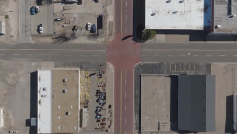 Innenstadt-Von-Amarillo,-Texas-Mit-Drohnenvideo-über-Kopf-Und-Bewegung