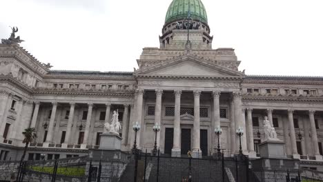 Close-panoramic-shot-of-Argentine-National-Congress-iconic-building-of-deputies