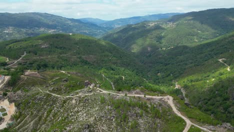 Fafião,-Montalegre,-Sightseeing-over-Gerês-national-park-in-northern-portugal,-aerial-shot