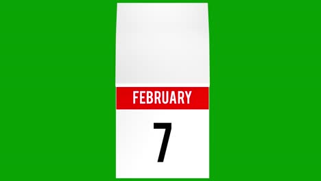 28-Tage-Tageskalender-Für-Februar-Mit-Animierten-Blättern-Und-Einer-Weißen-Seite-Am-Ende-Zum-Schreiben-Ihrer-Nachricht