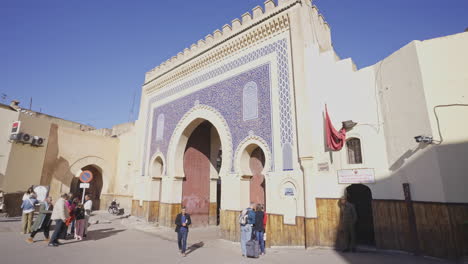 established-blue-door-gate-of-old-town-entering-welcoming-visitors-and-tourist
