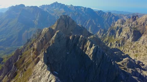 Aerial-over-Picos-de-Europa:-Peaks-as-sentinels,-nature's-fortress-on-high