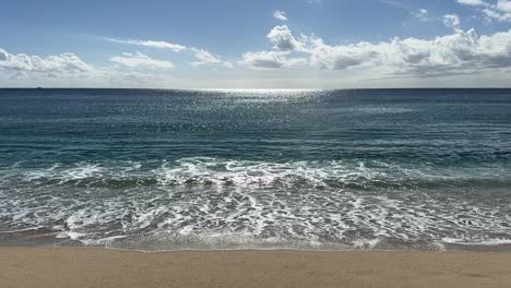 Sandy-Beach-Shoreline;-Los-Cabos,-Mexico