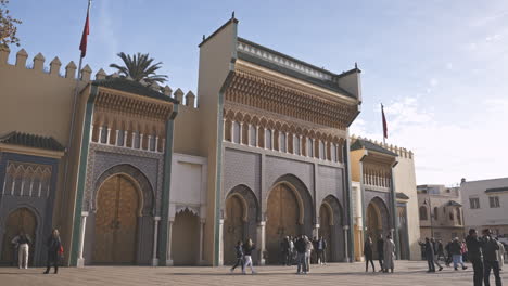 El-Palacio-Real-O-Dar-Al-makhzen-Es-El-Palacio-Del-Rey-De-Marruecos-En-La-Ciudad-De-Fez,-Marruecos.