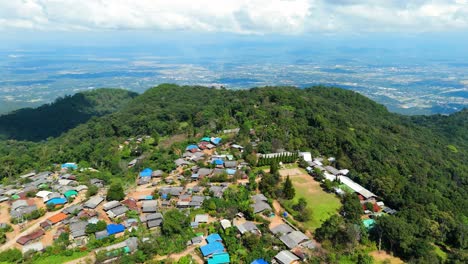 Ban-Khun-Chang-Khian-Hmong-Village-on-Top-of-the-Mountain-Doi-Suthep-Doi-Pui-National-Park-in-Chiang-Mai,-Mountain-Top-Hilltribe-Village