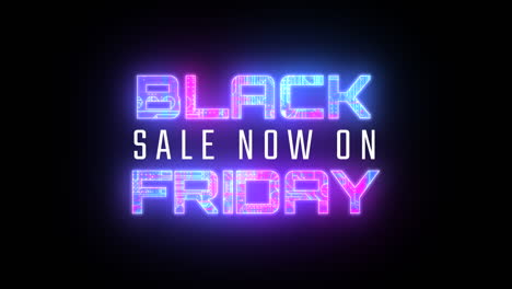 Black-Friday-Sale-now-on-animated-text-graphic,-full-screen