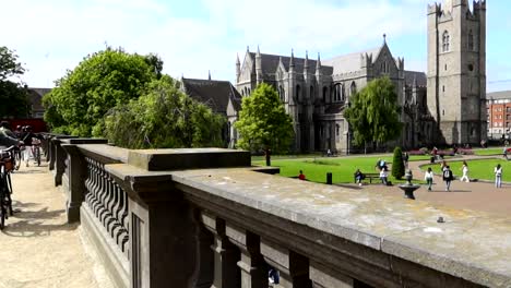 St-Patrick's-Cathedral-with-local-people-and-tourists-enjoying-a-sunny-day
