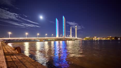Bordeaux-night-timelapse-showing-the-modern-architecture-of-the-Pont-Jacques-Chaban-Delmas-bridge