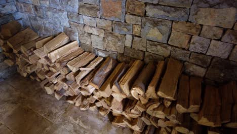 Stack-Of-Firewood-Inside-The-Shed
