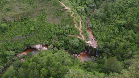 River-Valley-Eco-Park-Las-Cuevas-Wasserfall-In-Zentralbolivien,-Luftaufnahme