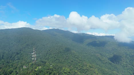Doi-Suthep-Doi-Pui-National-Park-in-Chiang-Mai-with-clear-Skies-and-Blue-Sky-during-Rainy-Season,-Mountains-covered-with-Forest-and-Clouds,-Mixed-Deciduous-Evergreen-Forest