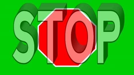 Stop-text-animation-motion-graphics-sign-symbol-on-green-screen