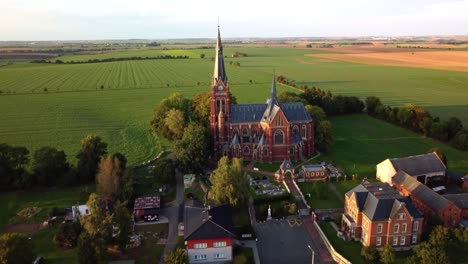 Aerial-View-of-Church-Of-Our-Jana-Krtitele-in-Sudice-Village