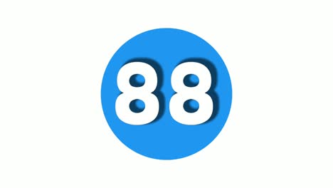 Number-88-sign-symbol-animation-motion-graphics-icon-on-blue-circle-white-background,cartoon-video-number-for-video-elements