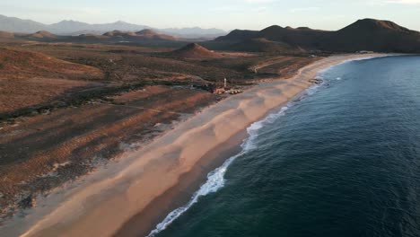 Aerial-of-Todos-Santos-Baja-California-Sur-Mexico-beach-sand-dunes-and-desert-on-pacific-coast