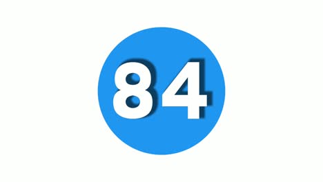 Number-84-sign-symbol-animation-motion-graphics-icon-on-blue-circle-white-background,cartoon-video-number-for-video-elements