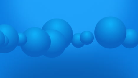 Animation-Von-Großen-Blauen-Kugeln-Variabler-Größe,-Die-Sich-Auf-Einem-Hintergrund-Mit-Farbverlauf-Von-Links-Nach-Rechts-über-Die-Ansicht-Bewegen