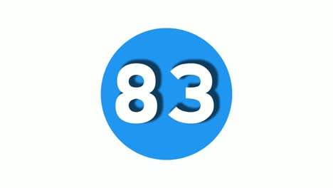 Number-83-sign-symbol-animation-motion-graphics-icon-on-blue-circle-white-background,cartoon-video-number-for-video-elements