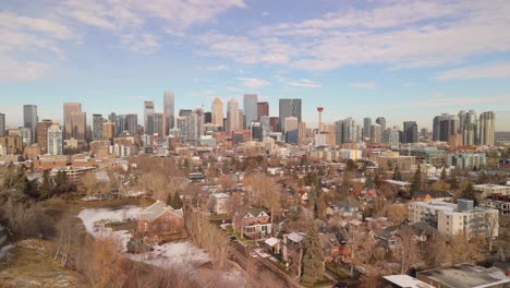 Drone-flight-of-Downtown-Calgary-in-the-day