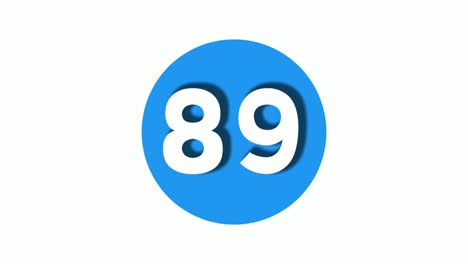 Nummer-89-Zeichensymbol-Animation-Motion-Graphics-Symbol-Auf-Blauem,-Kreisförmigem,-Weißem-Hintergrund,-Cartoon-Videonummer-Für-Videoelemente