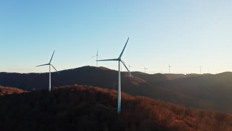 Eyesore-of-rotating-wind-turbines-on-top-of-mountains-in-Savona,-Italy