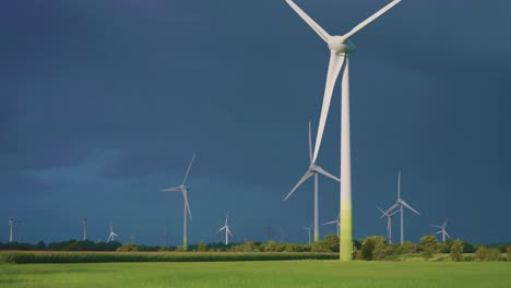 Rotating-wind-turbines-on-the-background-of-the-dark-stormy-sky