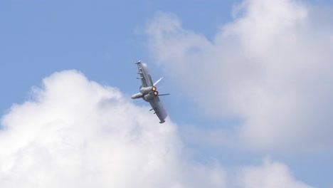 Avión-De-Combate-F18-Volando-En-Una-Pista-De-Giro-Rápida-Y-Ajustada-De-Alta-Fuerza-G.