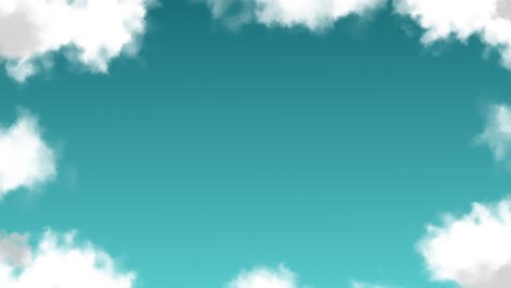 Weiche-Und-Verträumte-Wolkenhimmel-Hintergrundanimation,-Bewegungsgrafiken,-Visuelles-Muster,-Wetter,-Natur,-Farbverlauf,-Blaugrünes-Aqua