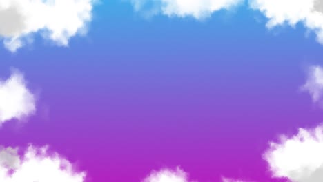 Weiche-Und-Verträumte-Wolkenhimmel-Hintergrundanimation,-Bewegungsgrafiken,-Visuelles-Muster,-Wetter,-Natur,-Farbverlauf,-Rosa,-Blau
