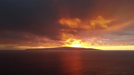 Amazing-aerial-view-capturing-Molokini-Crater-and-the-sacred-Hawaiian-island-of-Kaho'olawe-off-the-coast-of-Maui-in-Hawai'i
