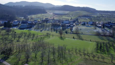Luftaufnahme-Der-Landschaft-Und-Des-Dorfes-Nesselried,-Deutschland