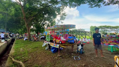 Children's-playground-with-carousel-rides