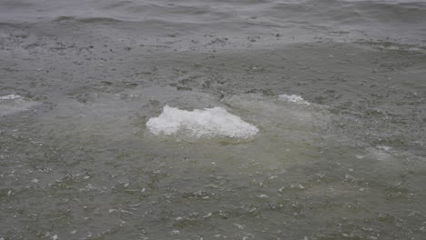 Eis-Fließt-Auf-Eiskaltem-Wasser